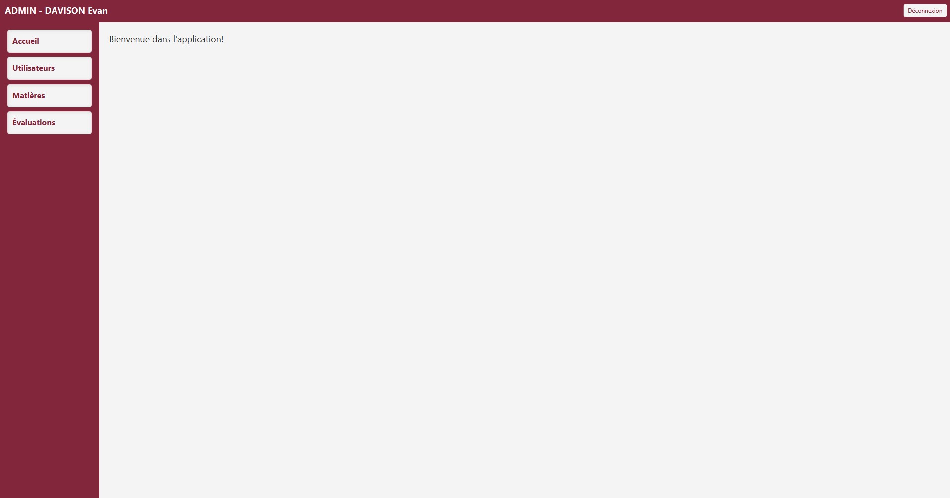 Capture d'écran de la page d'accueil de l'application GNotes