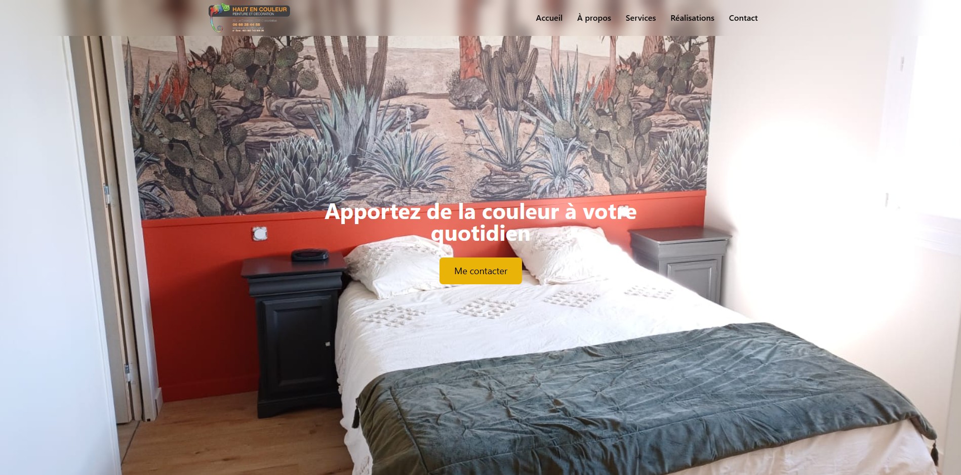 Capture d'écran de la page d'accueil du site Haut En Couleur